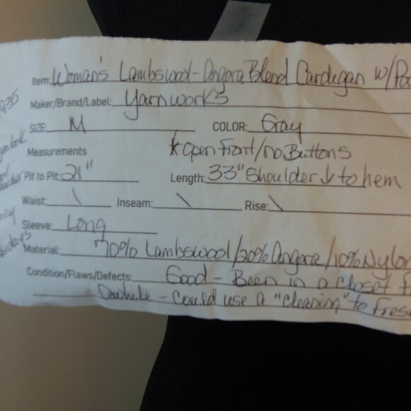 Vintage Yarnworks Lambswool Angora Blend Open Front Cardgan 90s Y2K Lagenlook - Picture 2 of 8